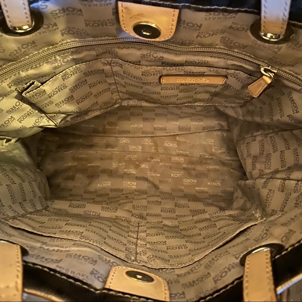 Michael Kors Metallic Monogram Shoulder Bag - Picture 2 of 4